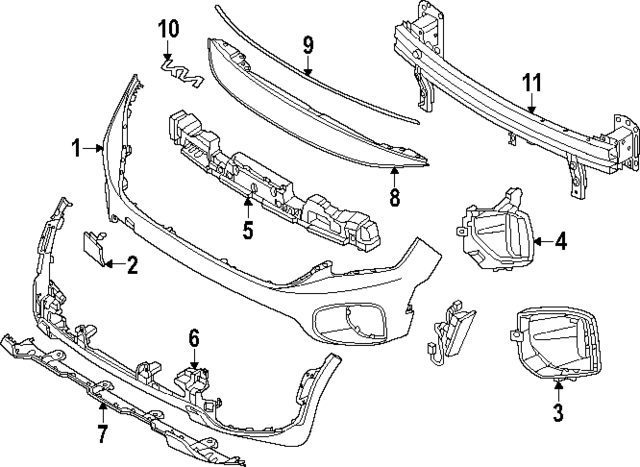 KI1039181 Passenger Side Fog Light Bezel