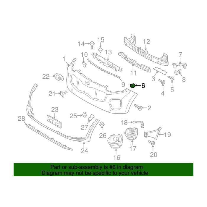 KI1042147 Driver Side Front Center Bumper Cover Bracket