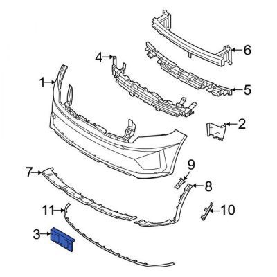 KI1068137 Front Bumper License Plate Bracket