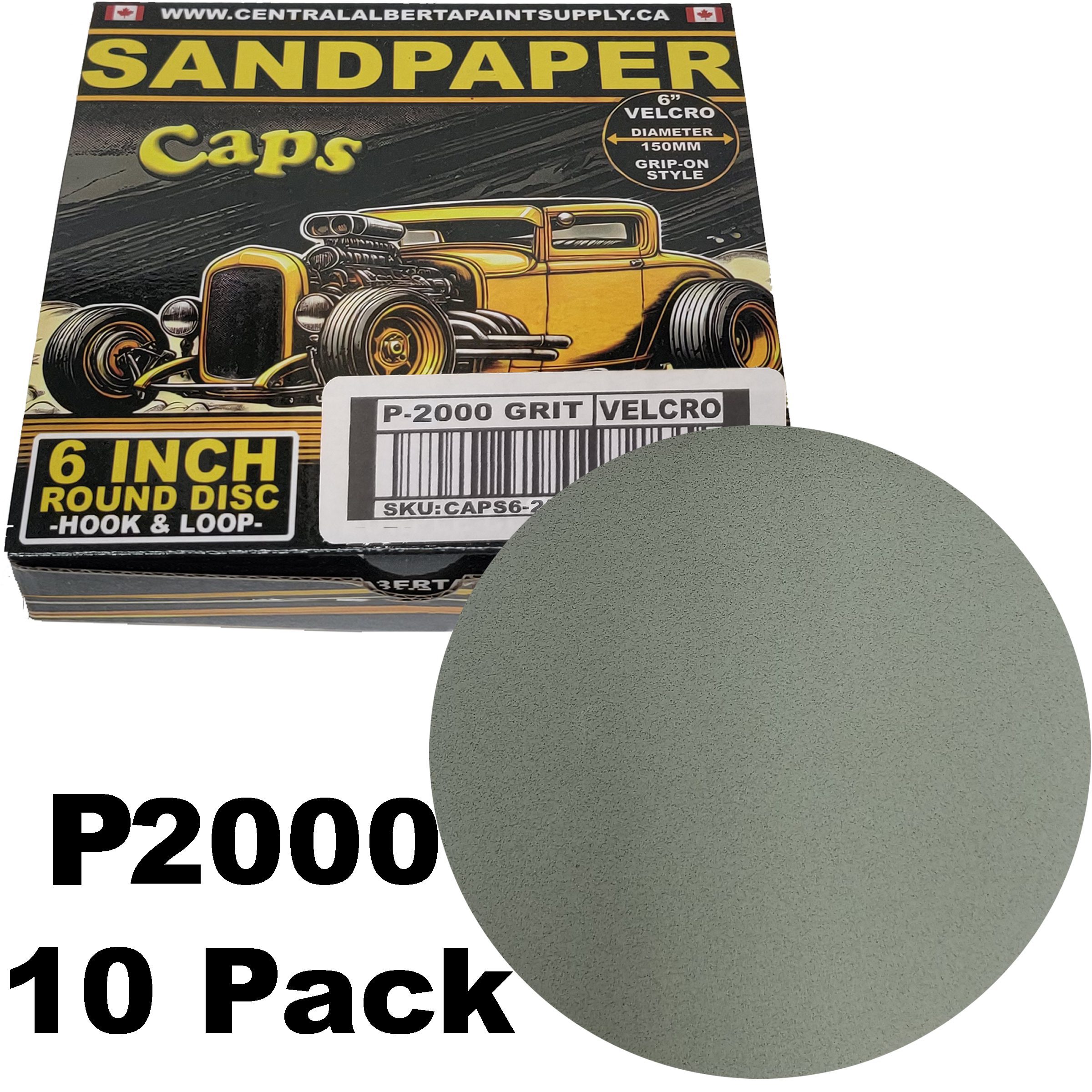 6-Inch Round Sandpaper Trizac Foam Discs 2000 Grit Velcro