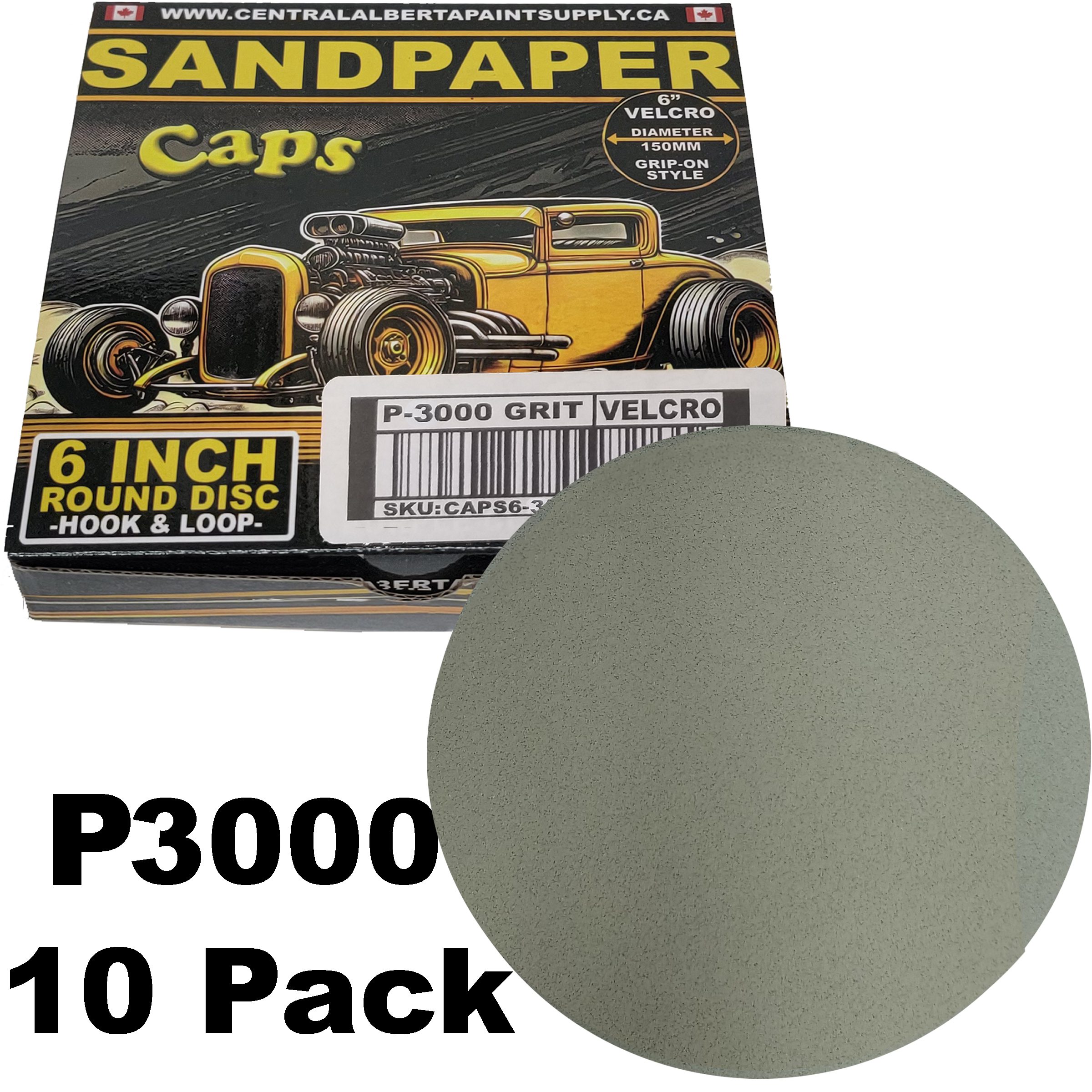 6-Inch Round Sandpaper Trizac Foam Discs 3000 Grit Velcro