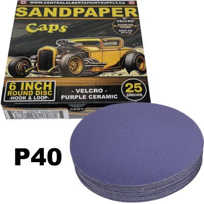 6-Inch Round Sandpaper Discs Premium 40 Grit Velcro