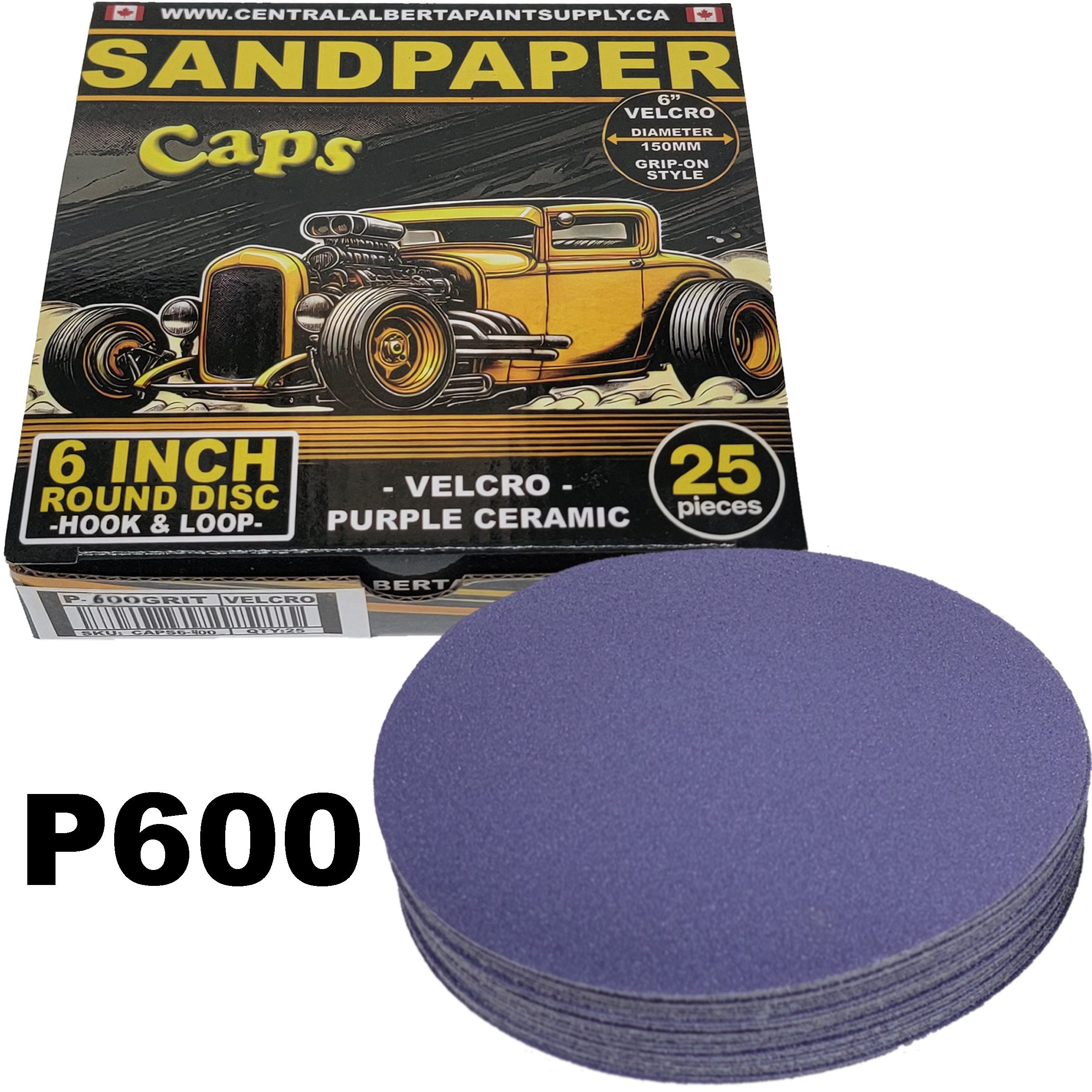 6-Inch Round Sandpaper Discs Premium 600 Grit Velcro