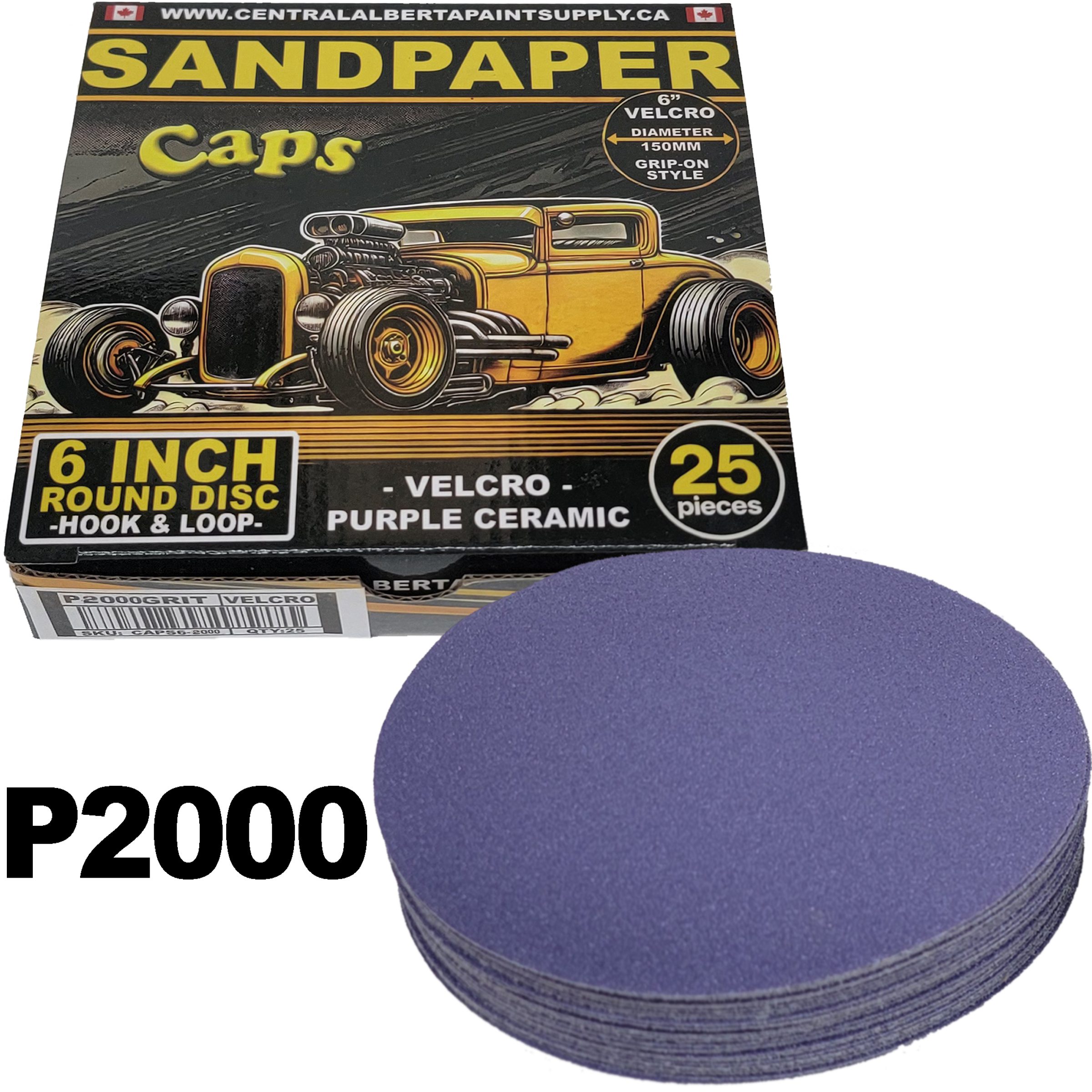 CAPS Sand Paper 6 Inch Velcro CAPS6-2000P