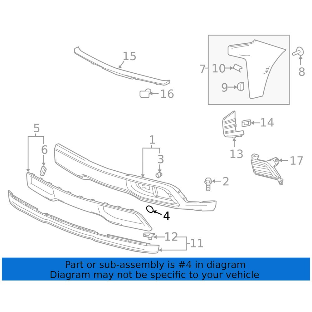 GM1029143 Front Bumper Insert Tow Hook Cover