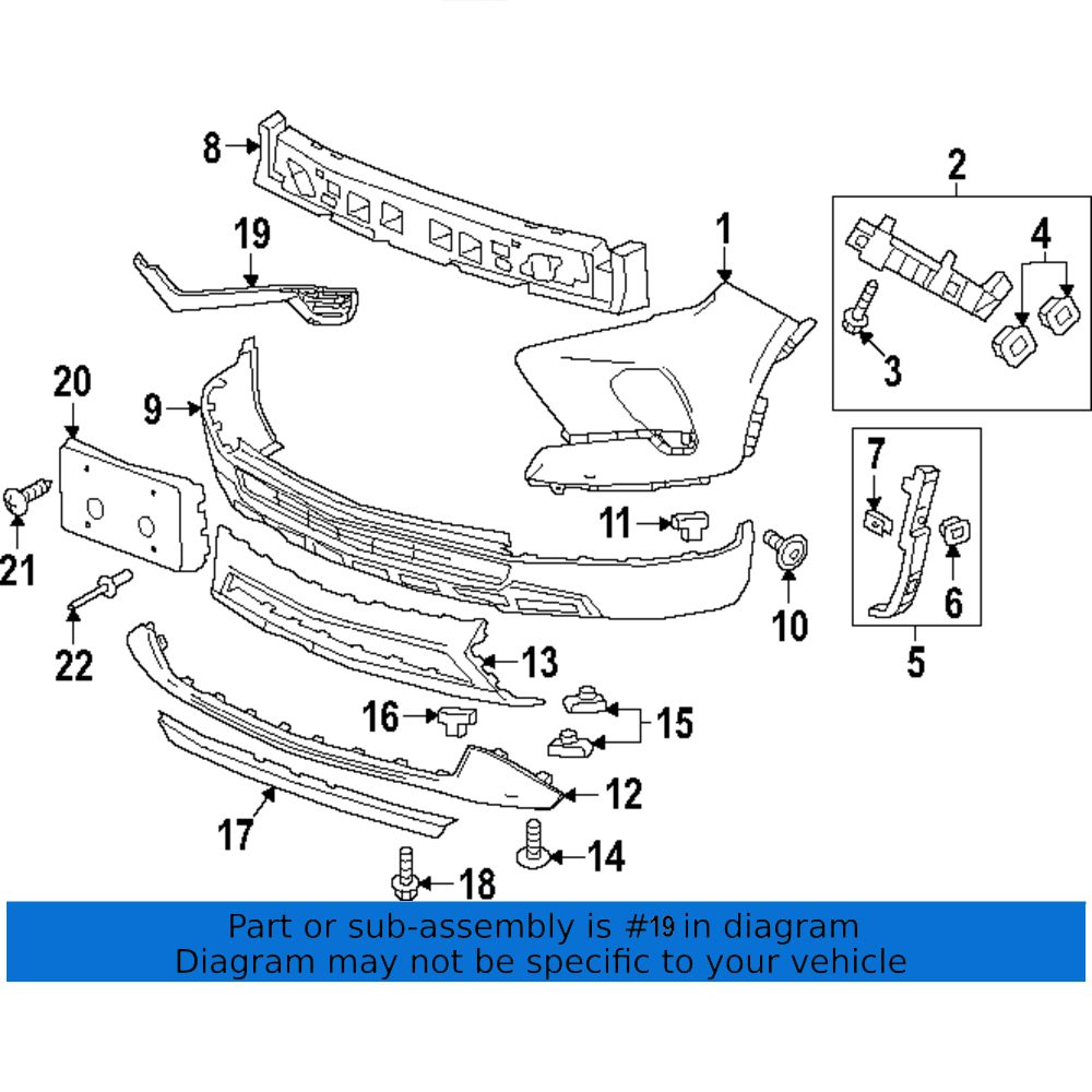 GM1039300 Passenger Side Front Bumper Insert