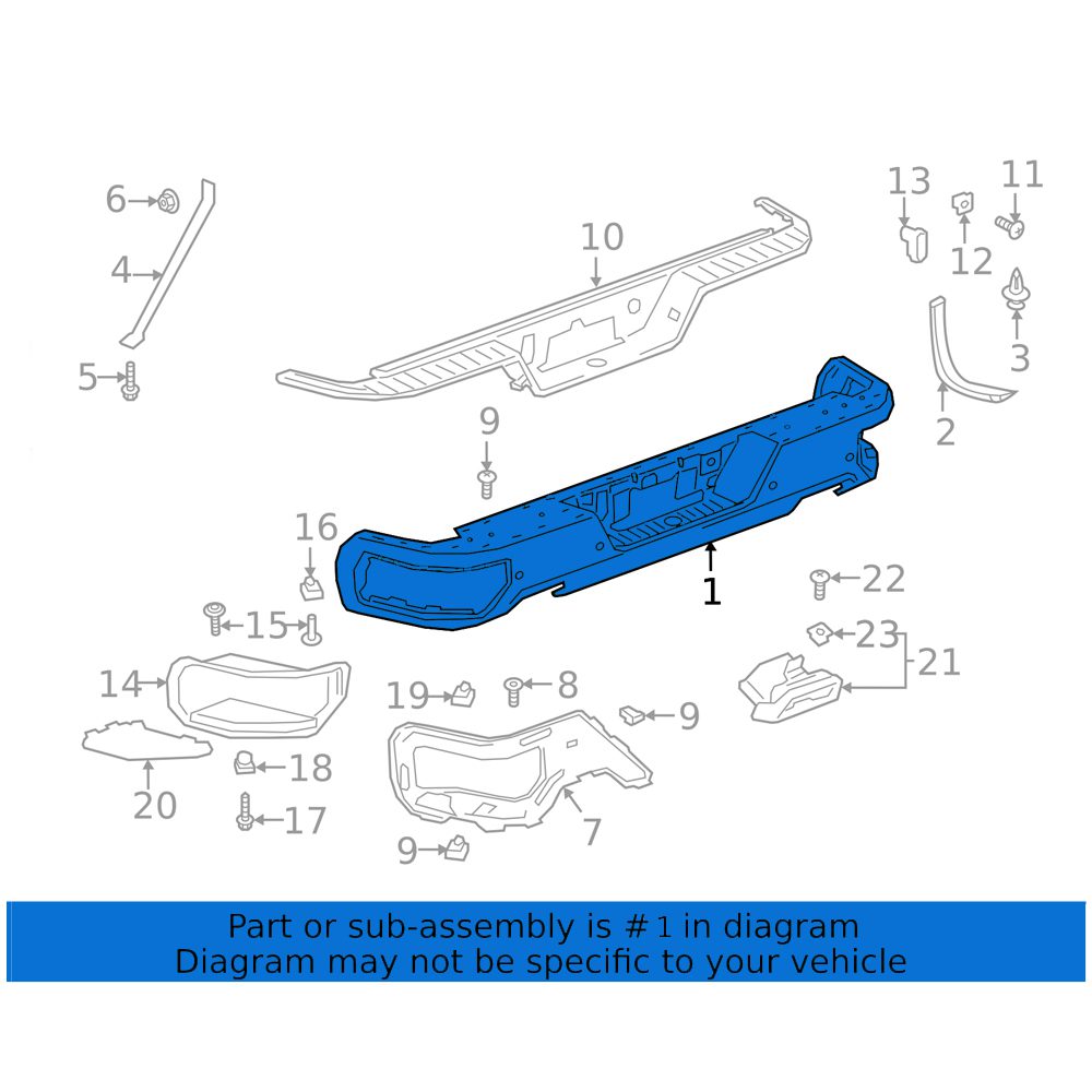 GM1103229DSC Rear Bumper Assembly