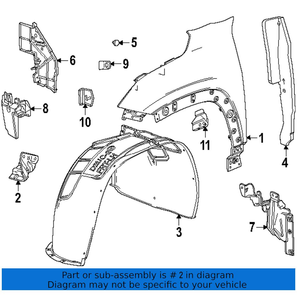 GM1245140 Passenger Side Fender Brace